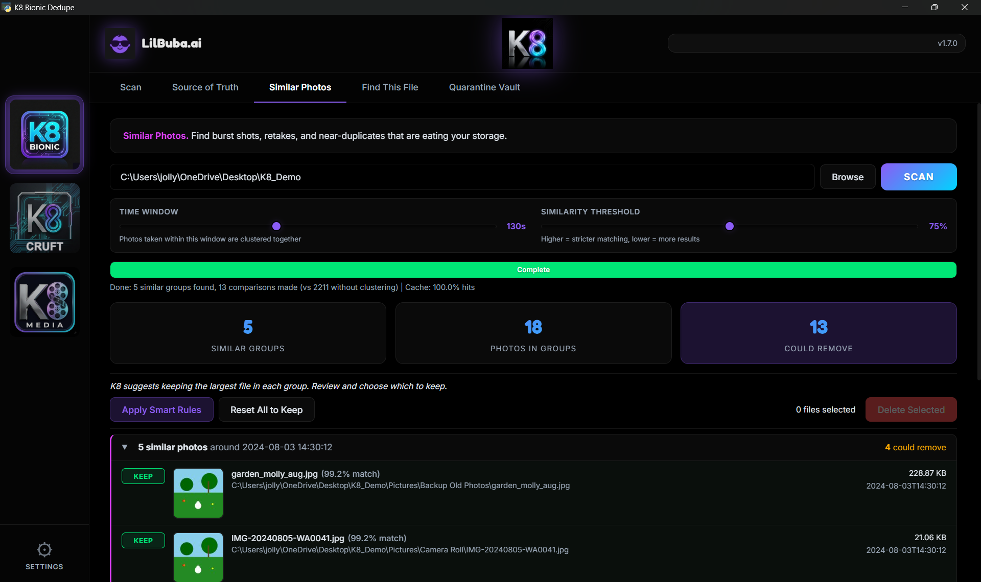 K8 Similar Photos detection
