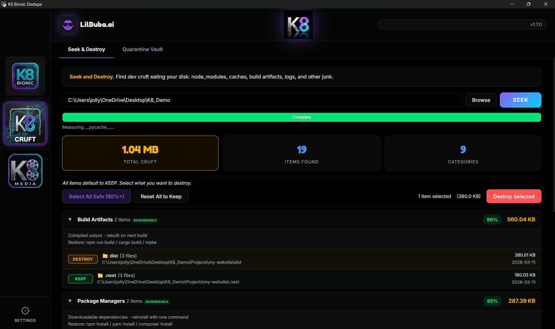 K8 Cruft project detection