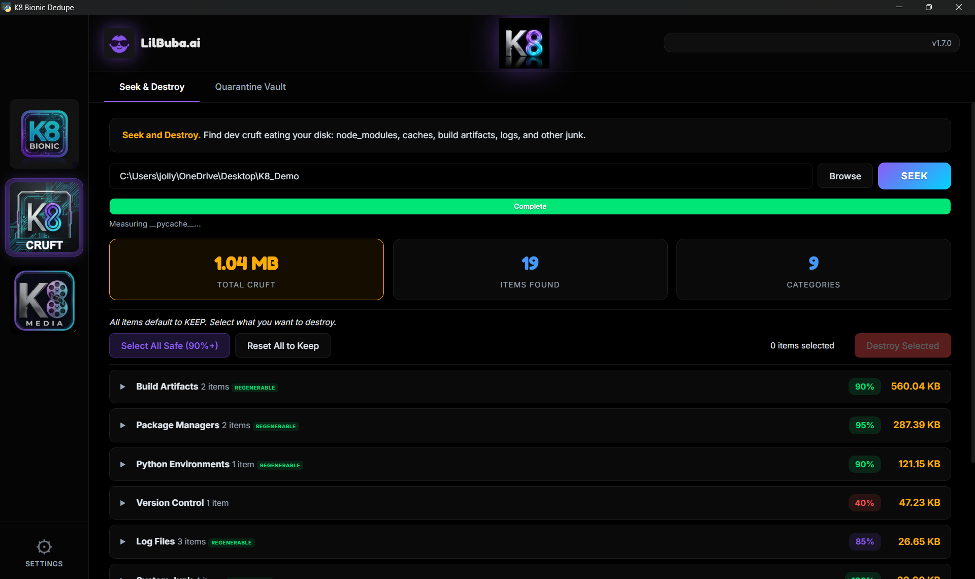 K8 Cruft scan results