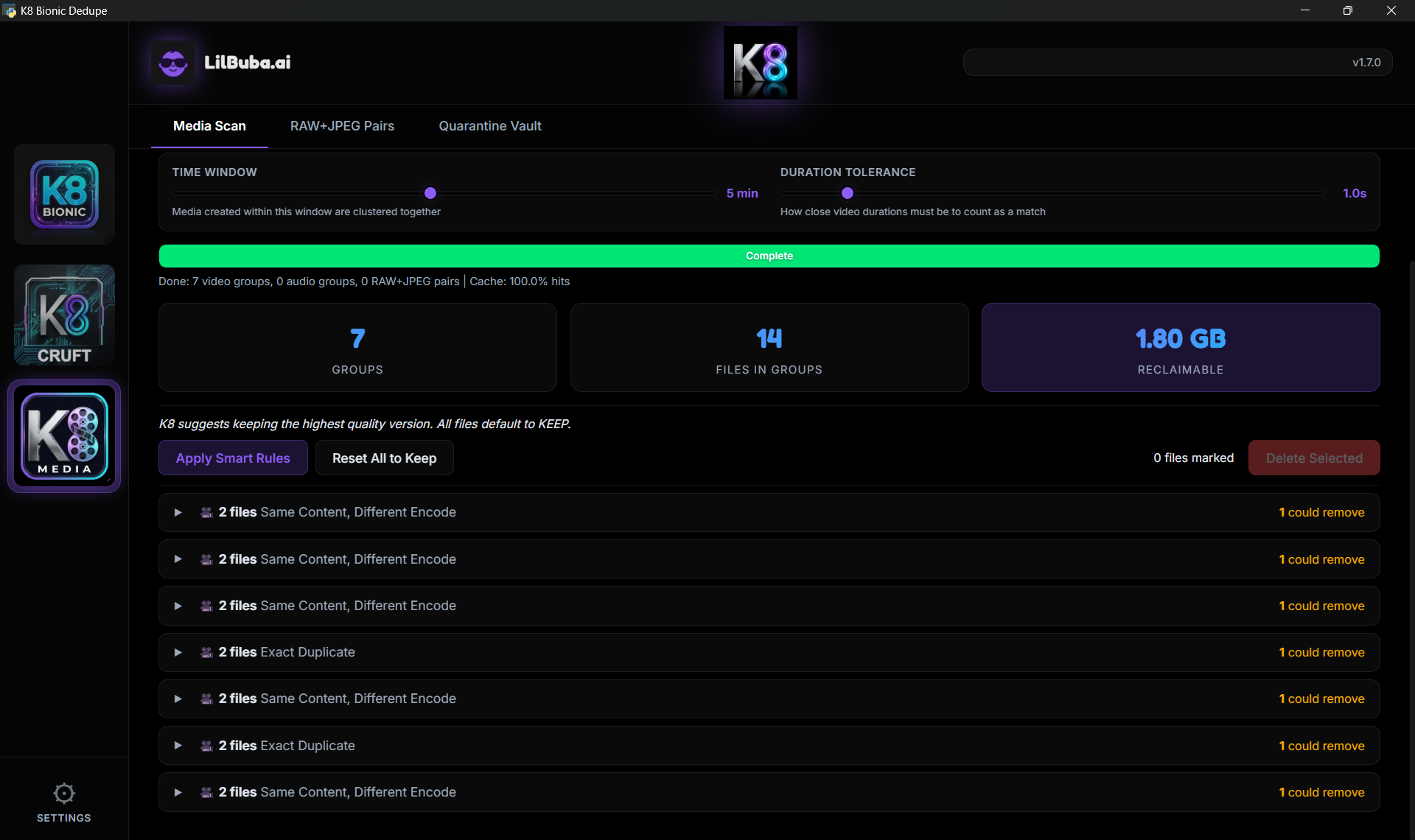 K8 Media RAW+JPEG matching
